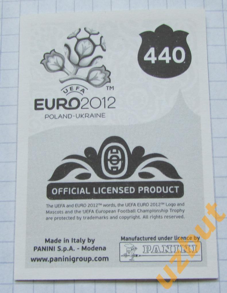Наклейка № 440 Бехранг Сафари Швеция евро 2012 Panini 1