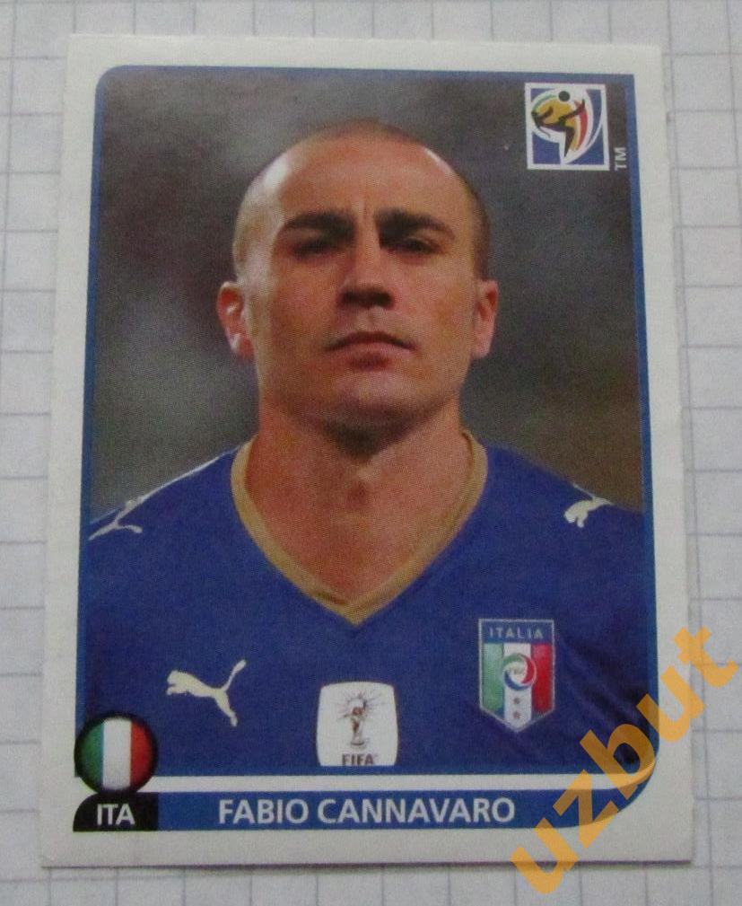 Наклейка № 413 Фабио Каннаваро Италия Чемпионат мира по футболу 2010 Panini