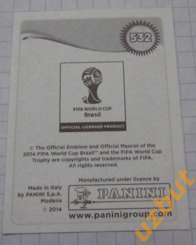 Наклейка № 532 Харрисон Аффул Гана ЧМ 2014 Бразилия Panini 1