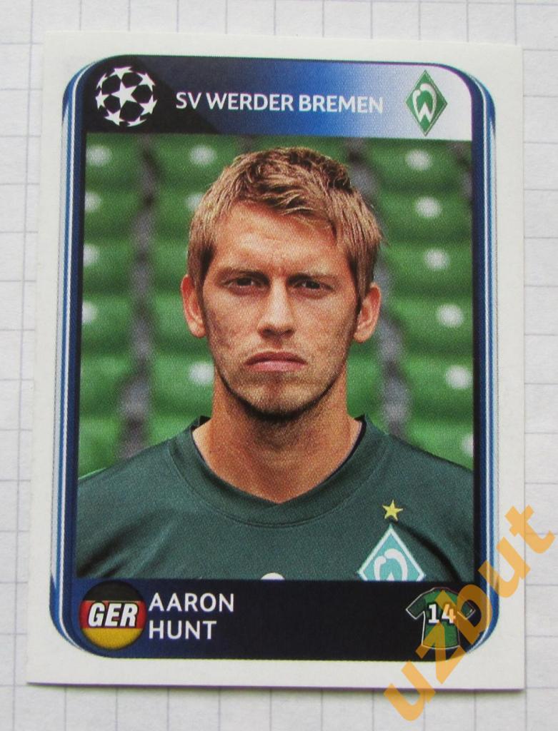 Наклейка №34 Aaron Hunt FC Werder Panini ЛЧ 2010-2011 (2)