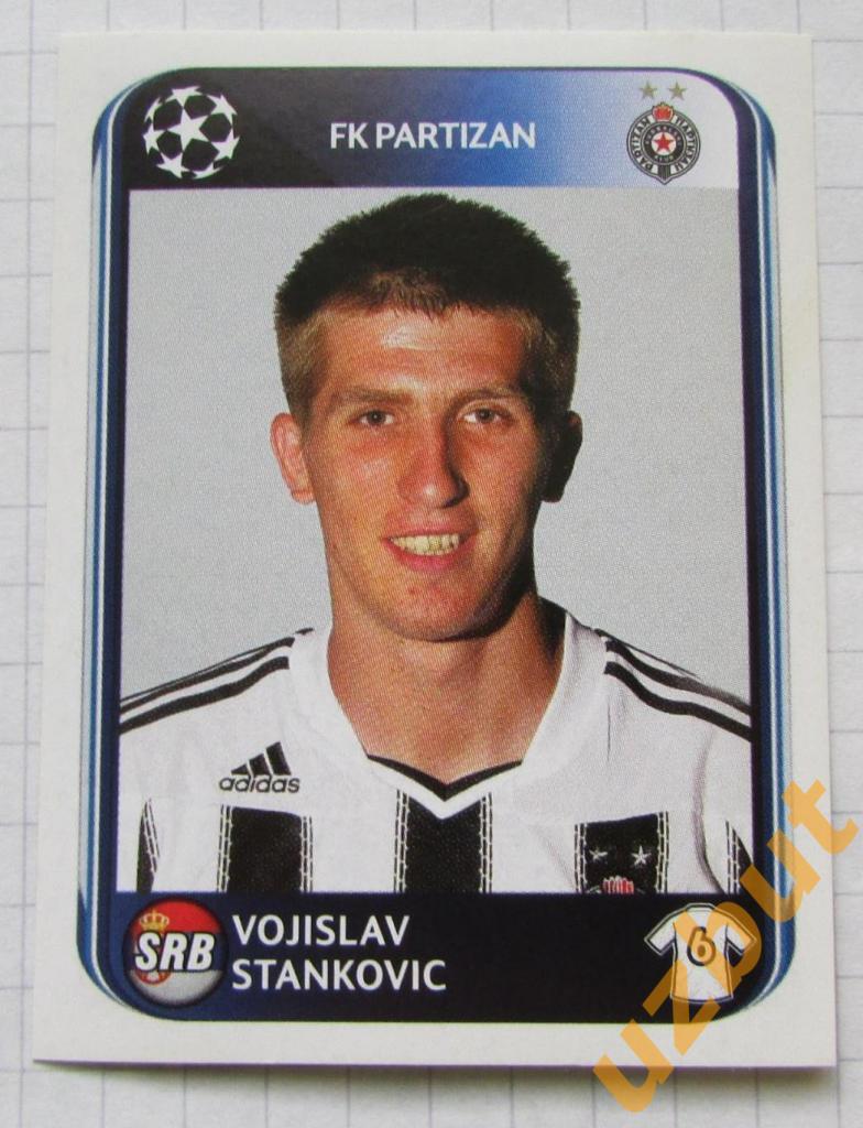 Наклейка № 538 Vojislav Stankovic FC Partizan Panini ЛЧ 2010-2011 (2)
