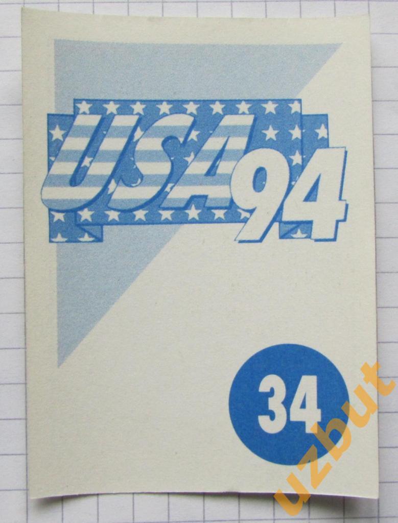 Наклейка Кристоф Орель Швейцария № 34 Euroflash ЧМ 1994 США 1