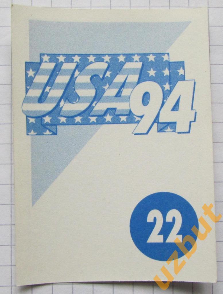 Наклейка Пол Калиджури США № 22 Euroflash ЧМ 1994 США 1