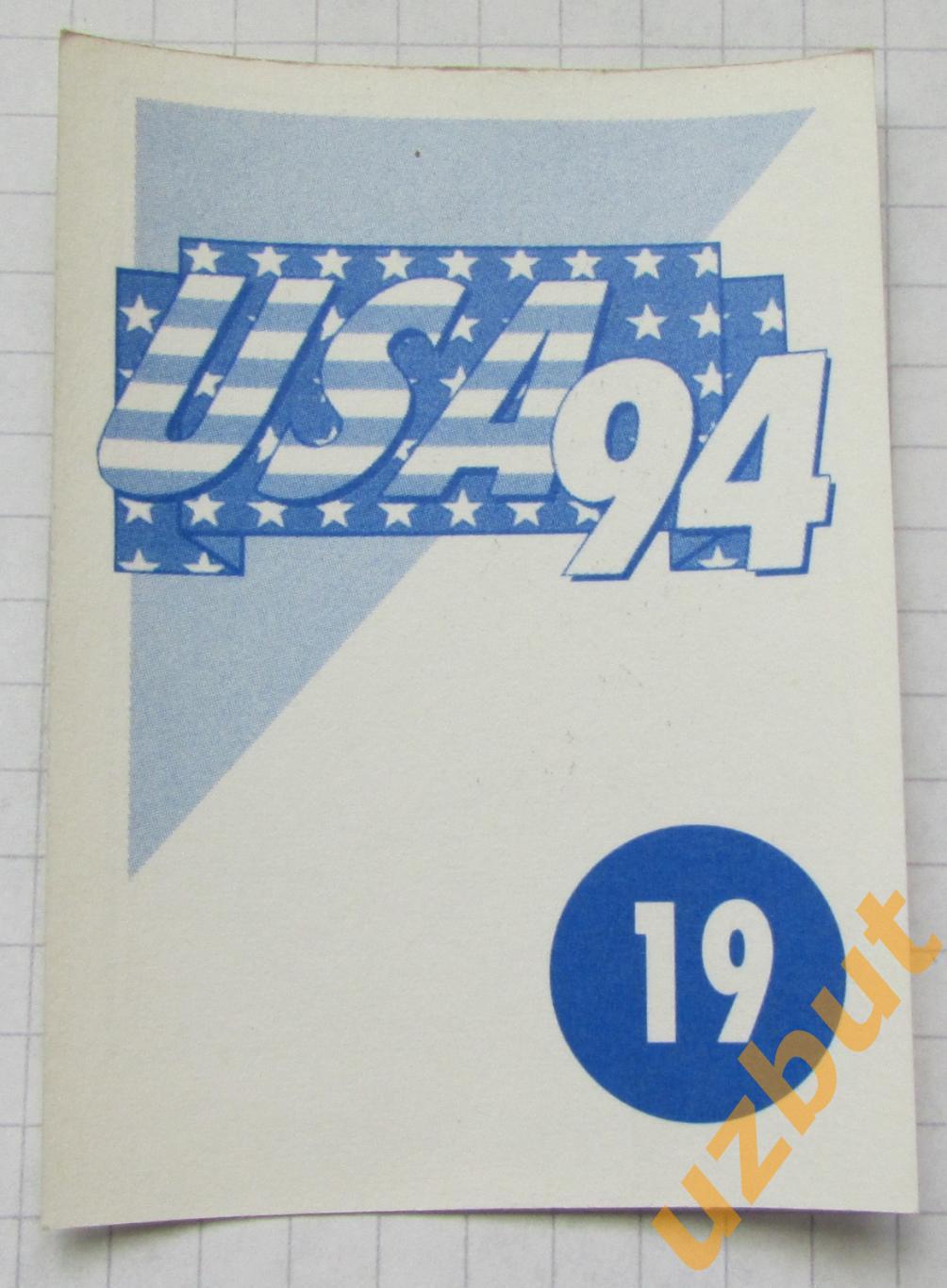 Наклейка Томас Дули США№ 19 Euroflash ЧМ 1994 США 1
