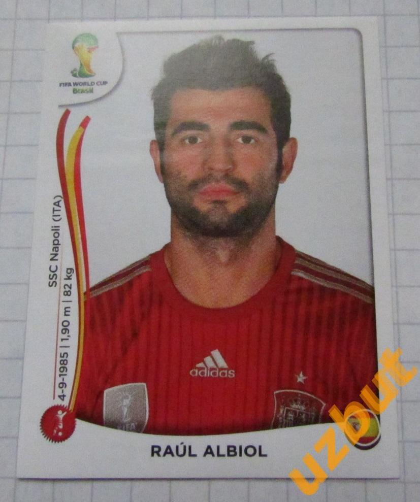 2014 Бразилия Panini № 113 Raul Albiol Испания