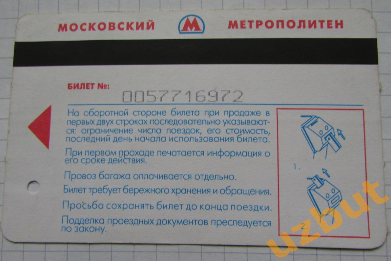 Билет метро 10 поездок Москва 2004