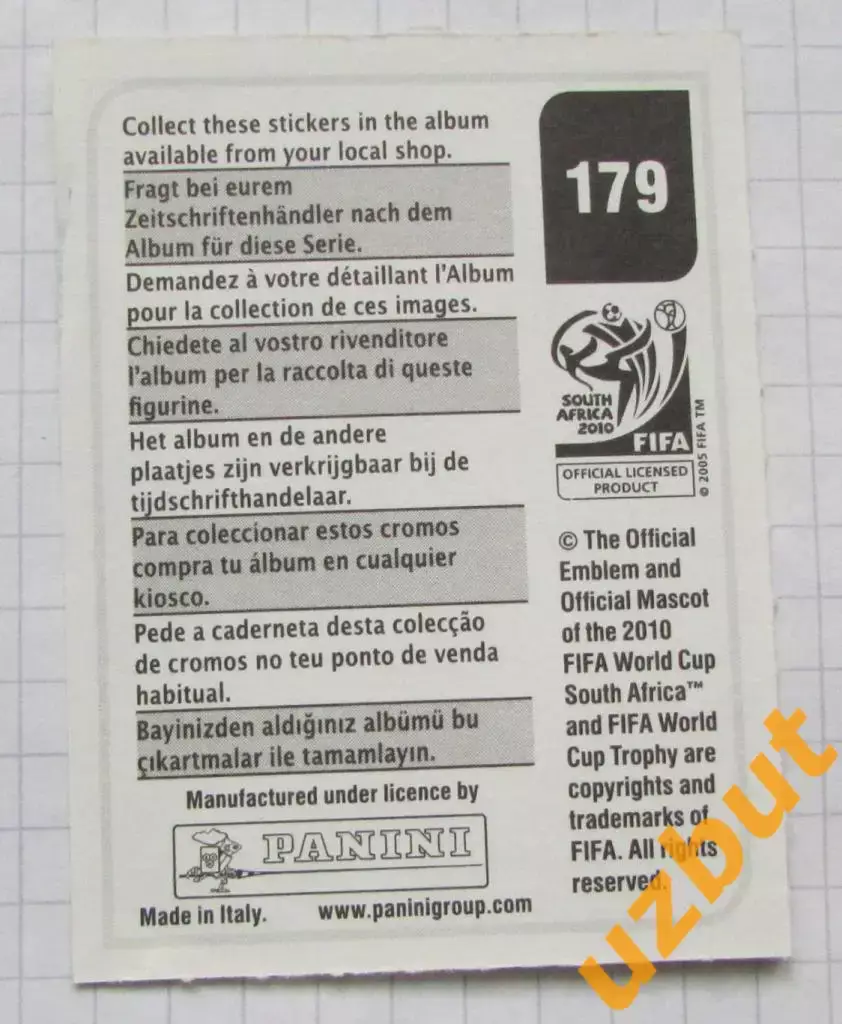 Наклейка № 179 Теофанис Гекас ГрецияЧемпионат мира по футболу 2010 Panini (2) 1