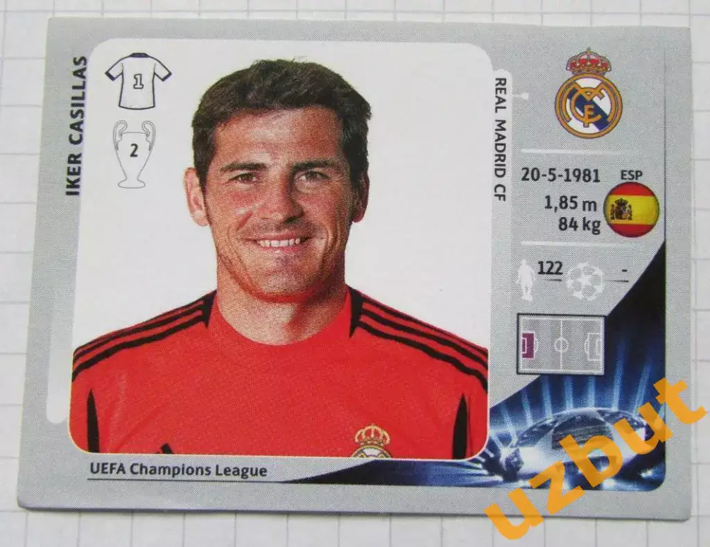 Наклейка № 229 Икер Касильяс Реал Panini ЛЧ 2012-2013 (2)