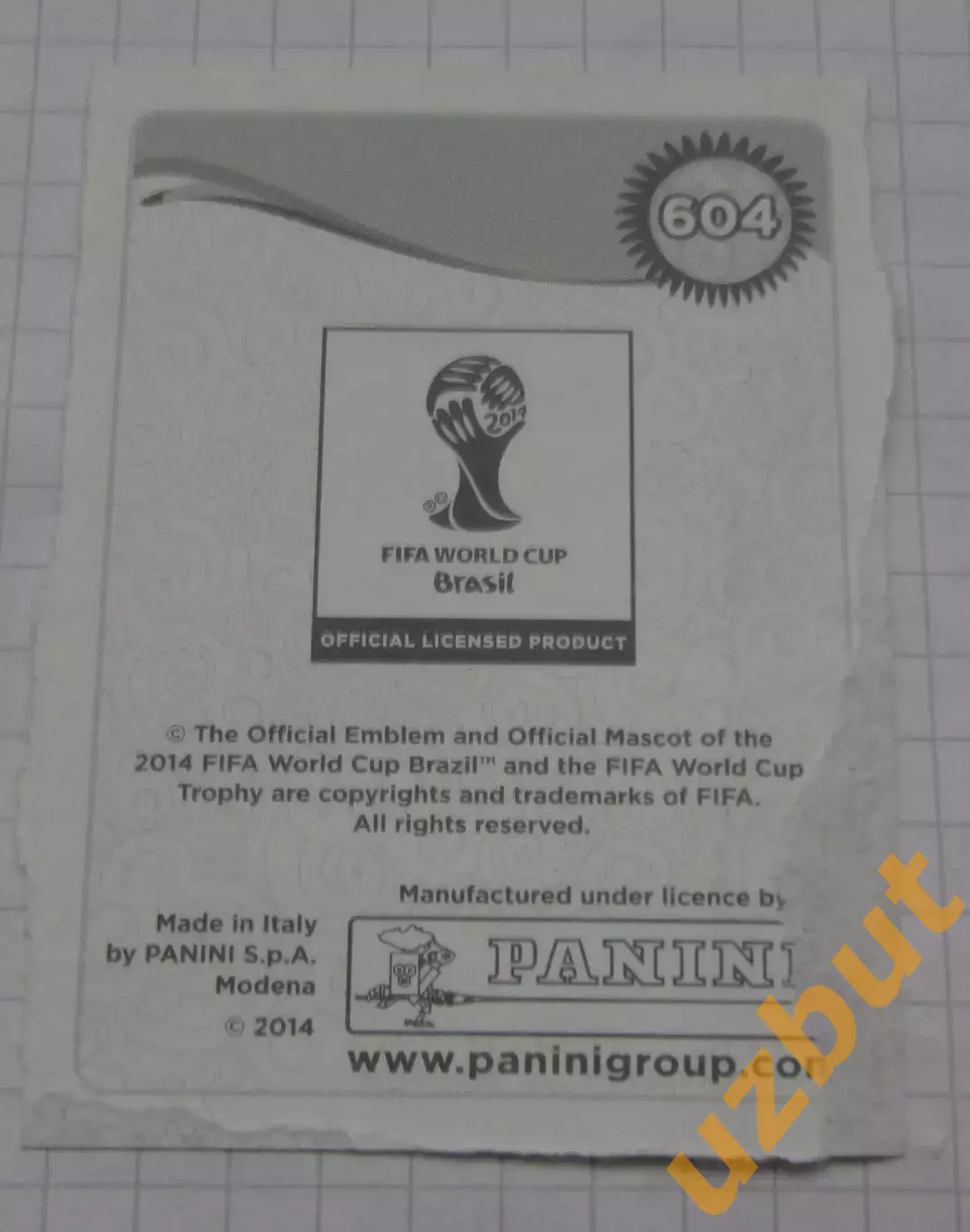 Наклейка № 604 Акинфеев Чемпионат мира по футболу 2014 Panini 2