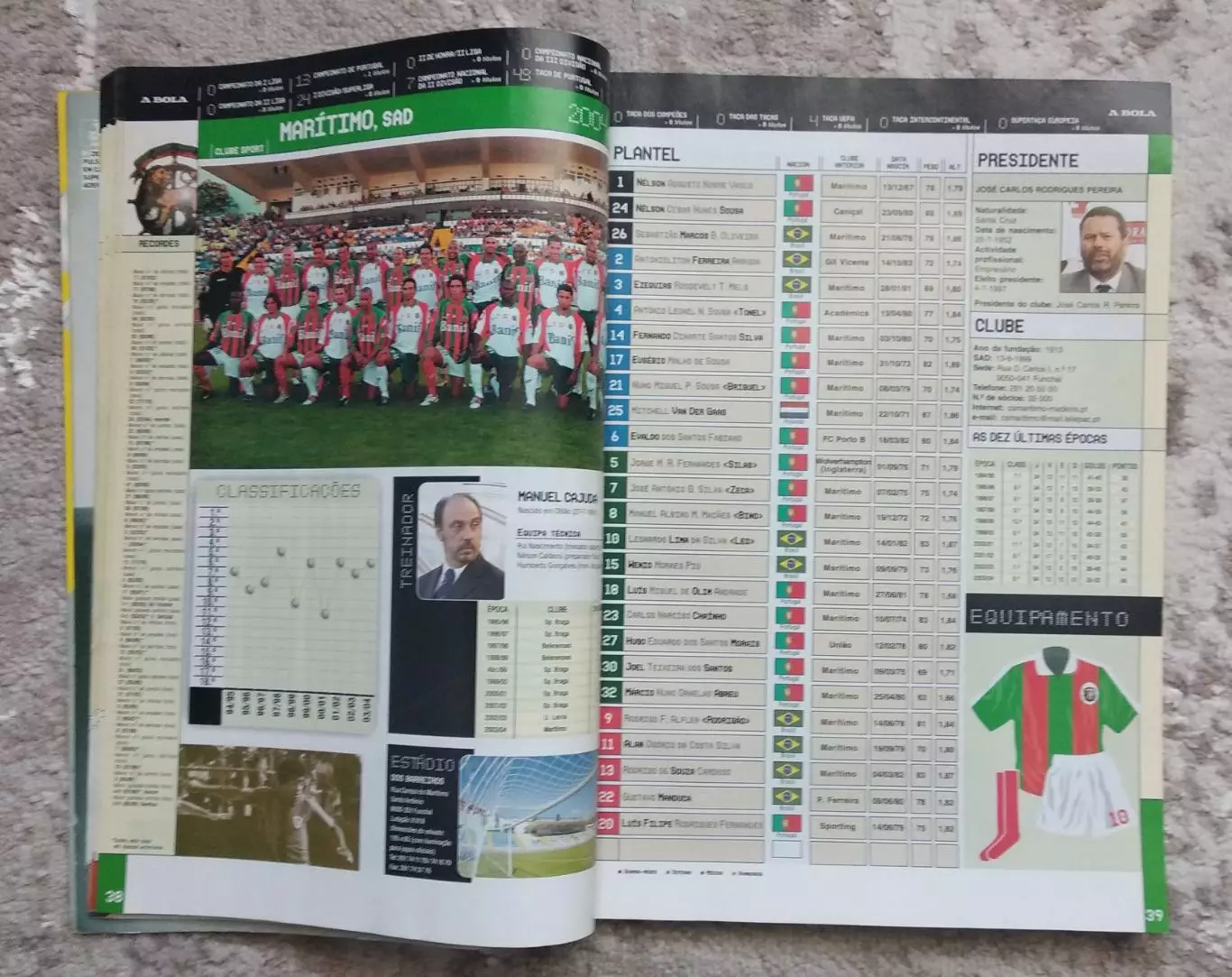 Справочник Чемпионат Португалии по футболу сезон 2004-2005 все Лиги ; A Bola 3