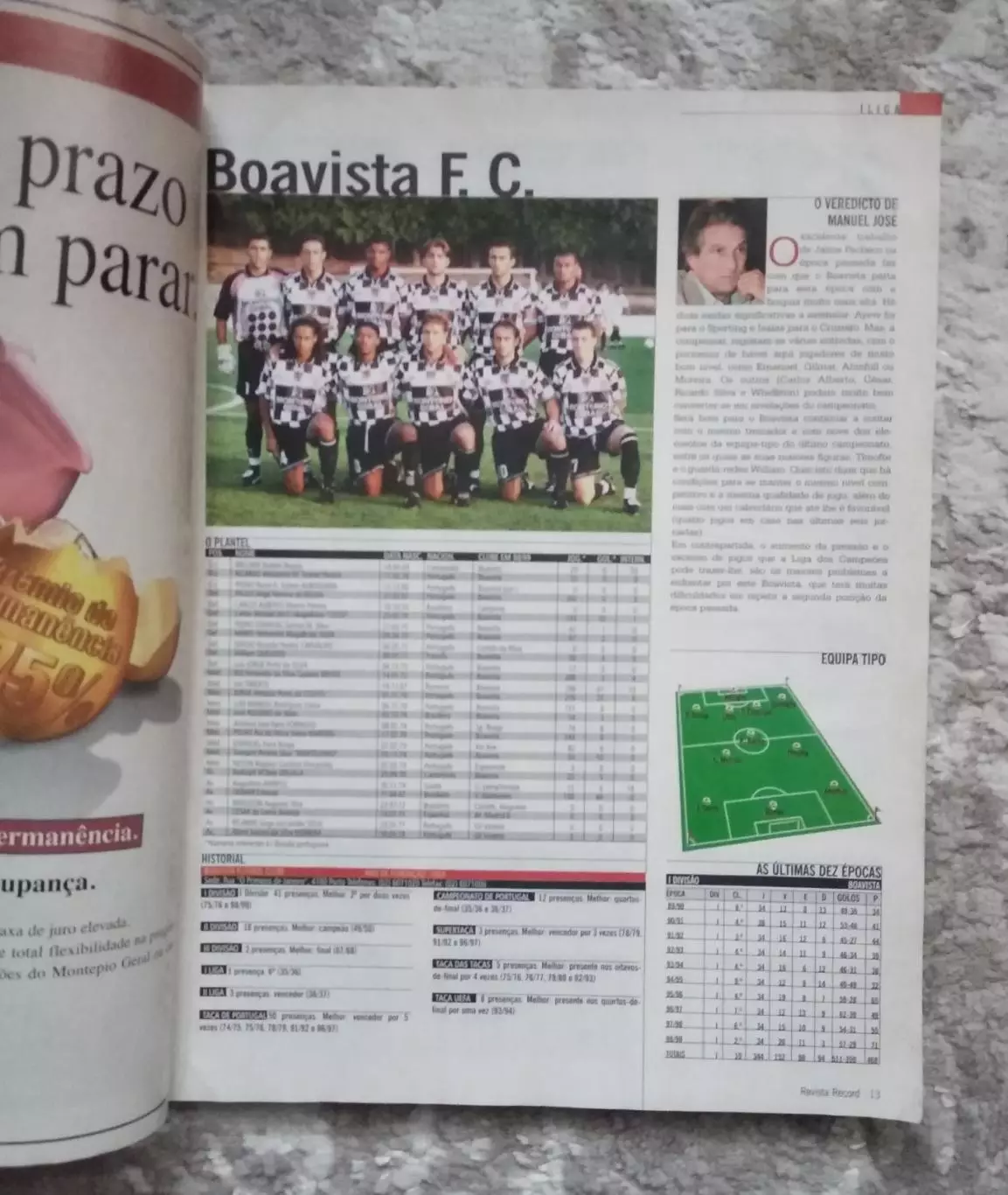 Справочник Журнал Чемпионат Португалии по футболу сезон 1999-2000 все Лиги Recor 3