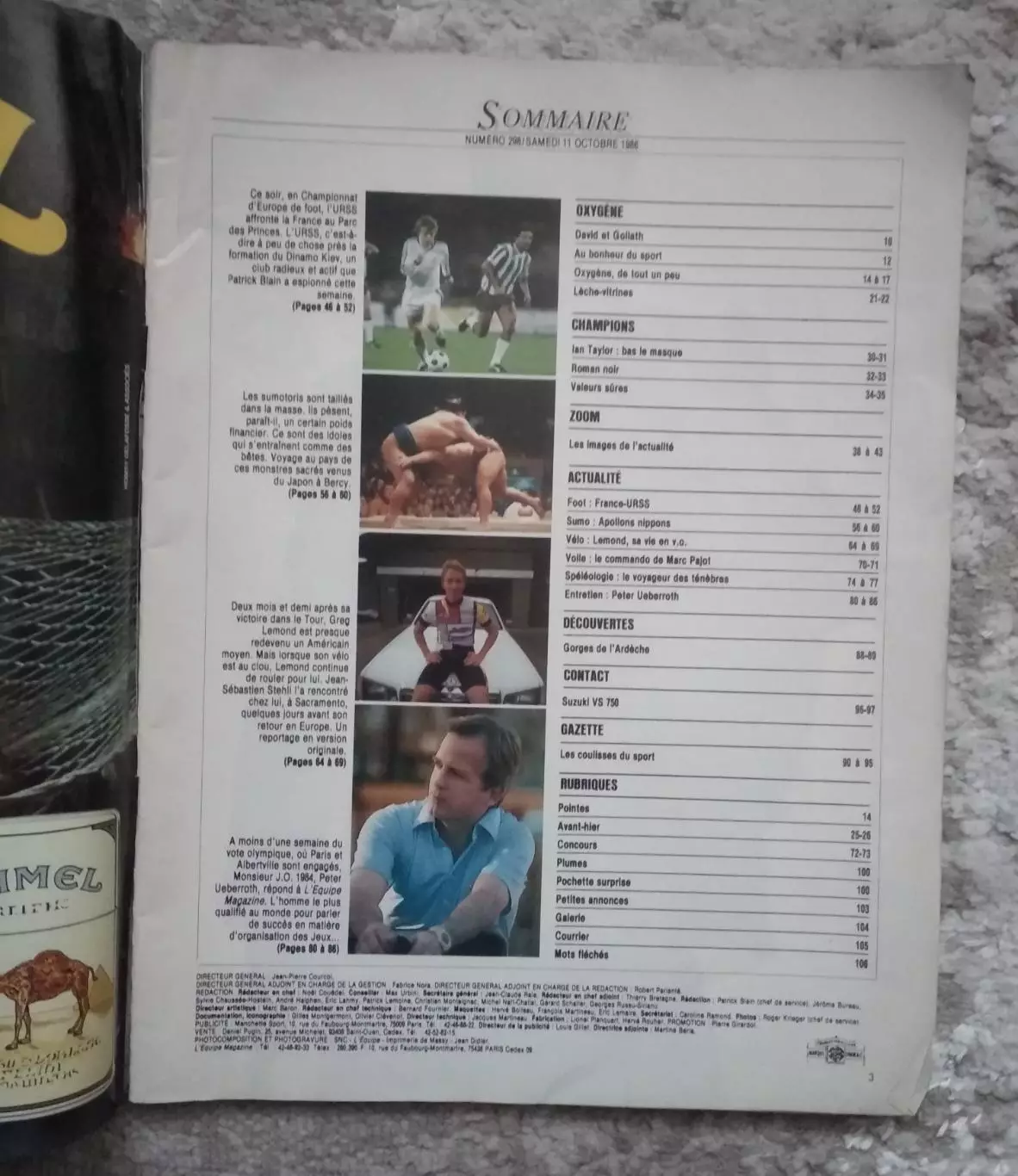 Сборная Франции - Сборная СССР 11.10.1986 г. Отбор Чемпионата Европы, L’Equipe 1