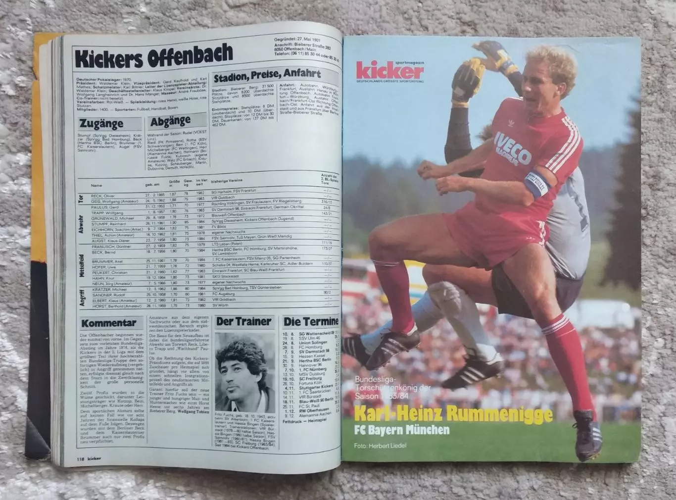 Справочник Kicker (спецвыпуск) Бундеслига сезон 1984-1985 Германия 1