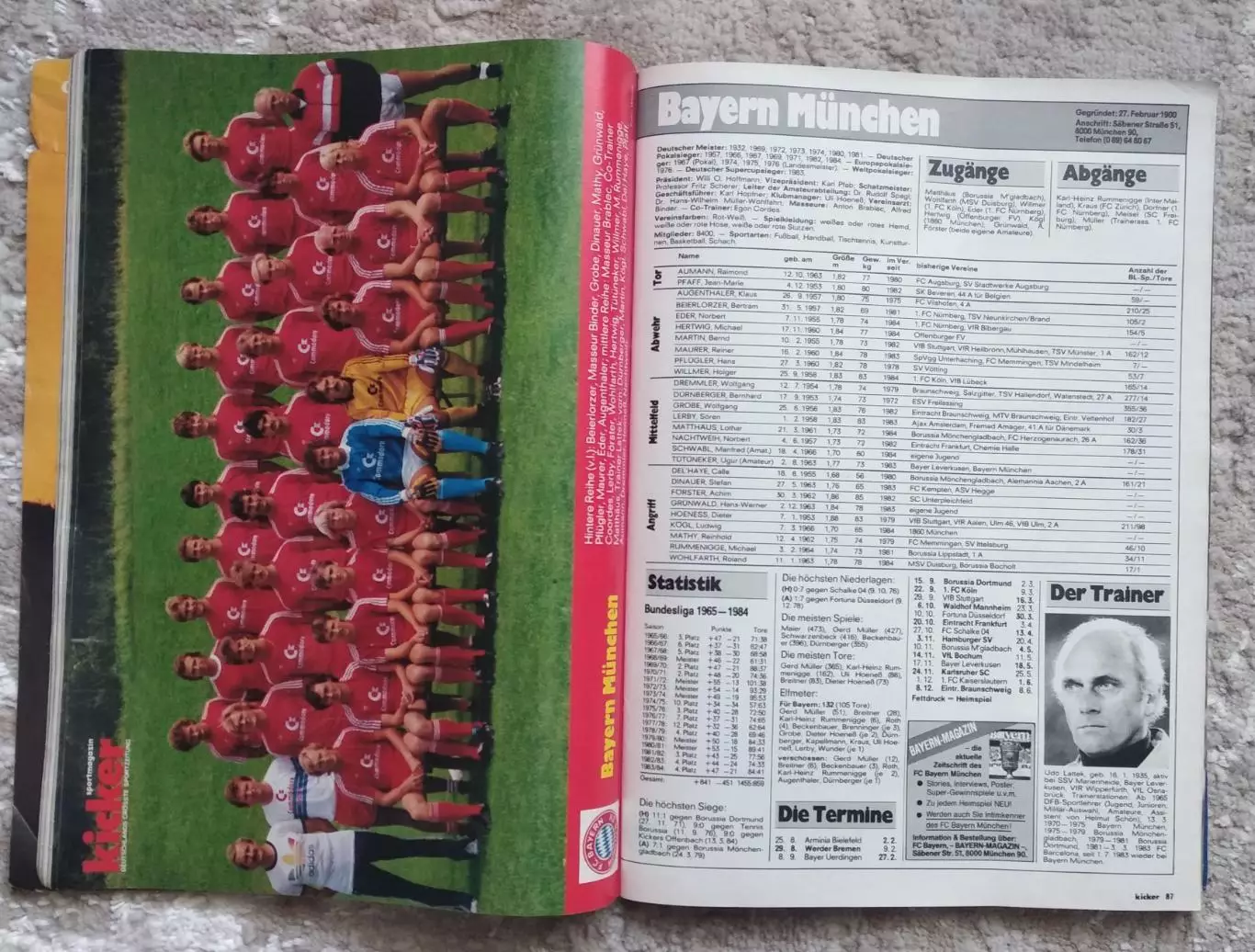 Справочник Kicker (спецвыпуск) Бундеслига сезон 1984-1985 Германия 5