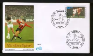 1988 Германия конверт Футбол, марка - голограмма Чемпионат Европы-88