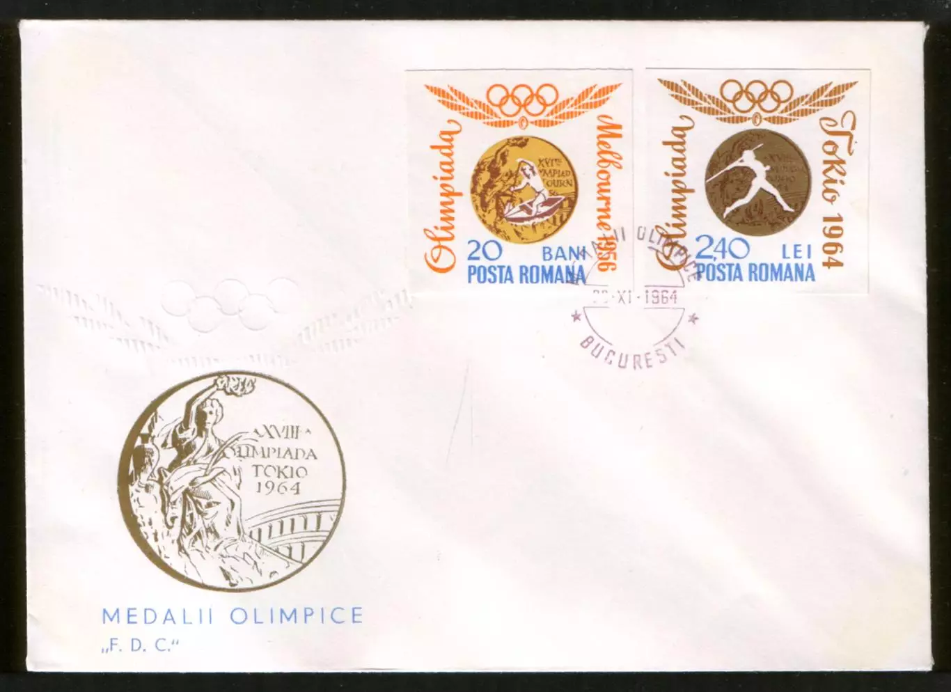 1964 Румыния Олимпийские игры КПД конверты серия 3 шт., без зубцов ! 1