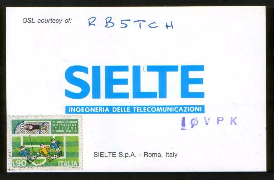 Италия 1990 карточка Чемпионат мира по футболу Italia-90 1