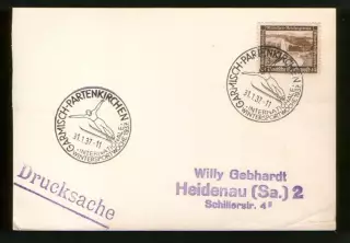1937 Германия 3-й Рейх ПК Гармиш-Партенкирхен Международная неделя зимнего спорт
