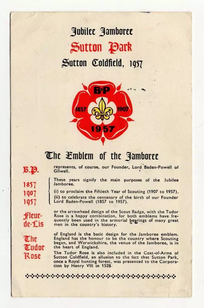 1957 Великобритания Спорт Всемирный скаутский Джембори, СГ Саттон Колдфильд 1