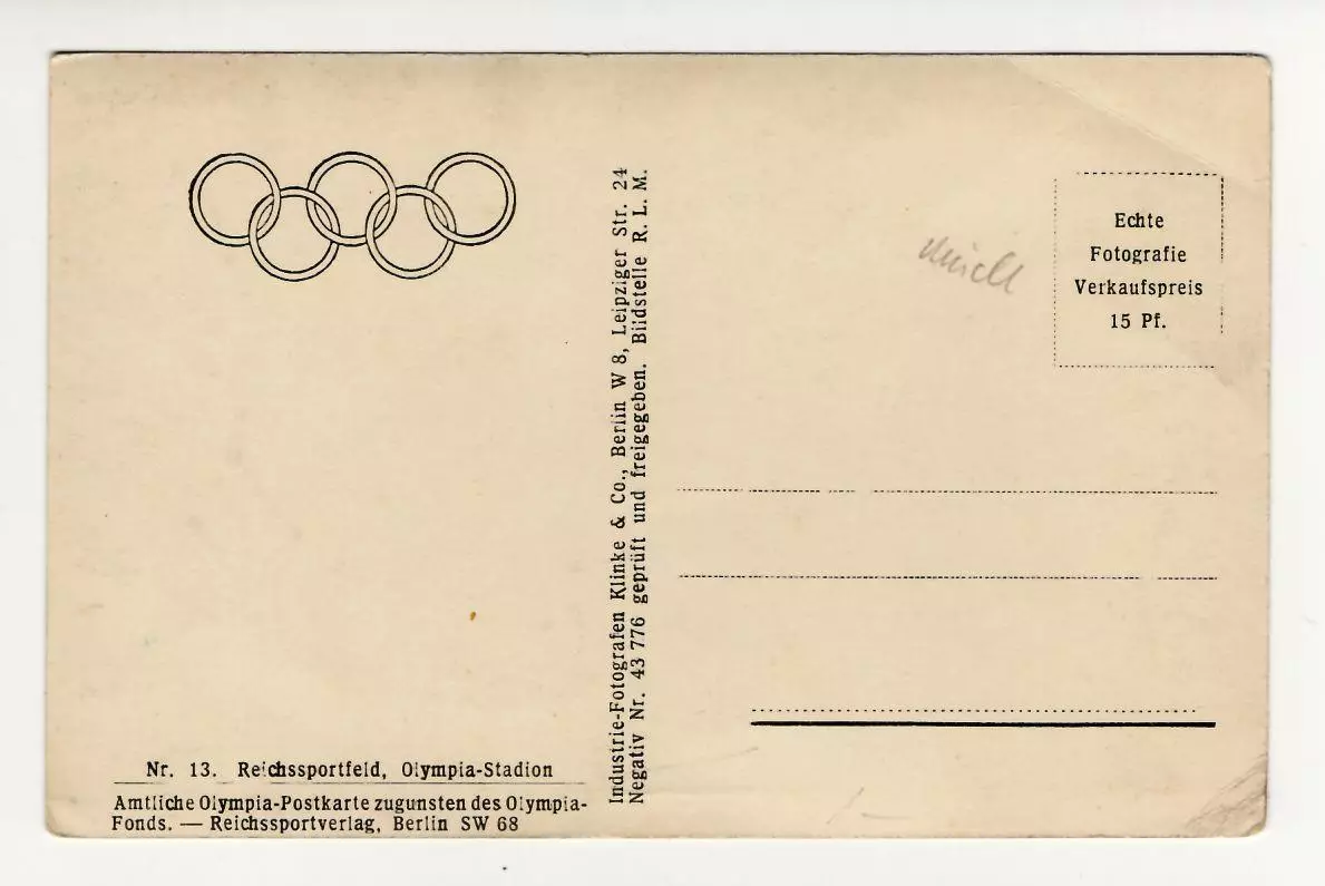1936 Германия 3-й Рейх Олимпийские игры Берлин Олимпийский стадион 1
