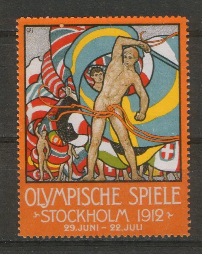 1912 Олимпийские игры в Швеции, Стокгольм, модерн, редкость !