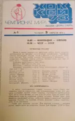 Чемпионат Мира по хоккею 1973 Москва Финляндия-Швеция / ЧССР- СССР 05.04.1973