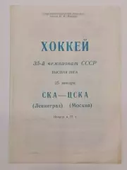 Хоккей. Чемпионат СССР СКА Ленинград - ЦСКА Москва 25.01.1981