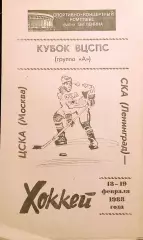 Хоккей. Кубок ВЦСПС 1988. СКА - ЦСКА 18-19.02.1988