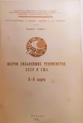Теннис. Матчи сильнейших теннисистов СССР и США. 8-9.03.1976 г.