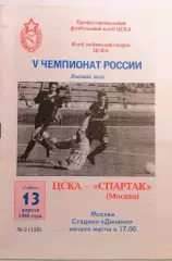 Чемпионат России по футболу ЦСКА Москва - Спартак Москва 13.04.1996г.