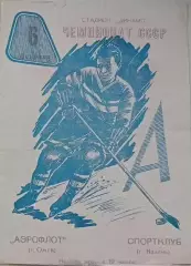Чемпионат СССР по хоккею Аэрофлот(Омск)-Спортклуб (Казань) 06.02.1963г.