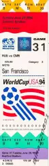 Билет матча чемпионата Мира по футболу Россия - Камерун 28.06.1994 США.