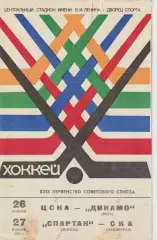 Хоккей ЦСКА-Динамо Рига/Спартак Москва-СКА Ленинград (26-27.11.1974)