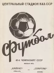 Чемпионат СССР по футболу Кайрат - Спартак 22.09.1982