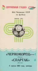 Чемпионат СССР по футболу Черноморец Одесса - Спартак Москва 08.04.1983г.