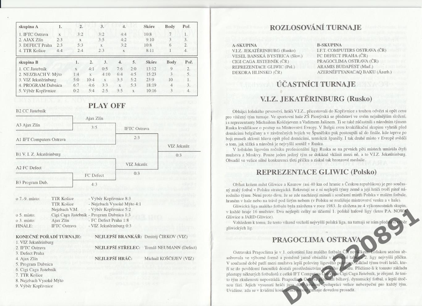 Международный турнир по мини-футболу 1996г. Польша. участник МФК ВИЗ. 1