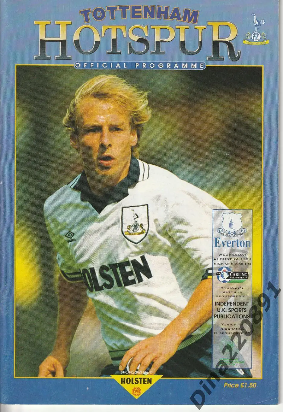 Английская Премьер-Лига. Тоттенхэм- Эвертон 1994г.