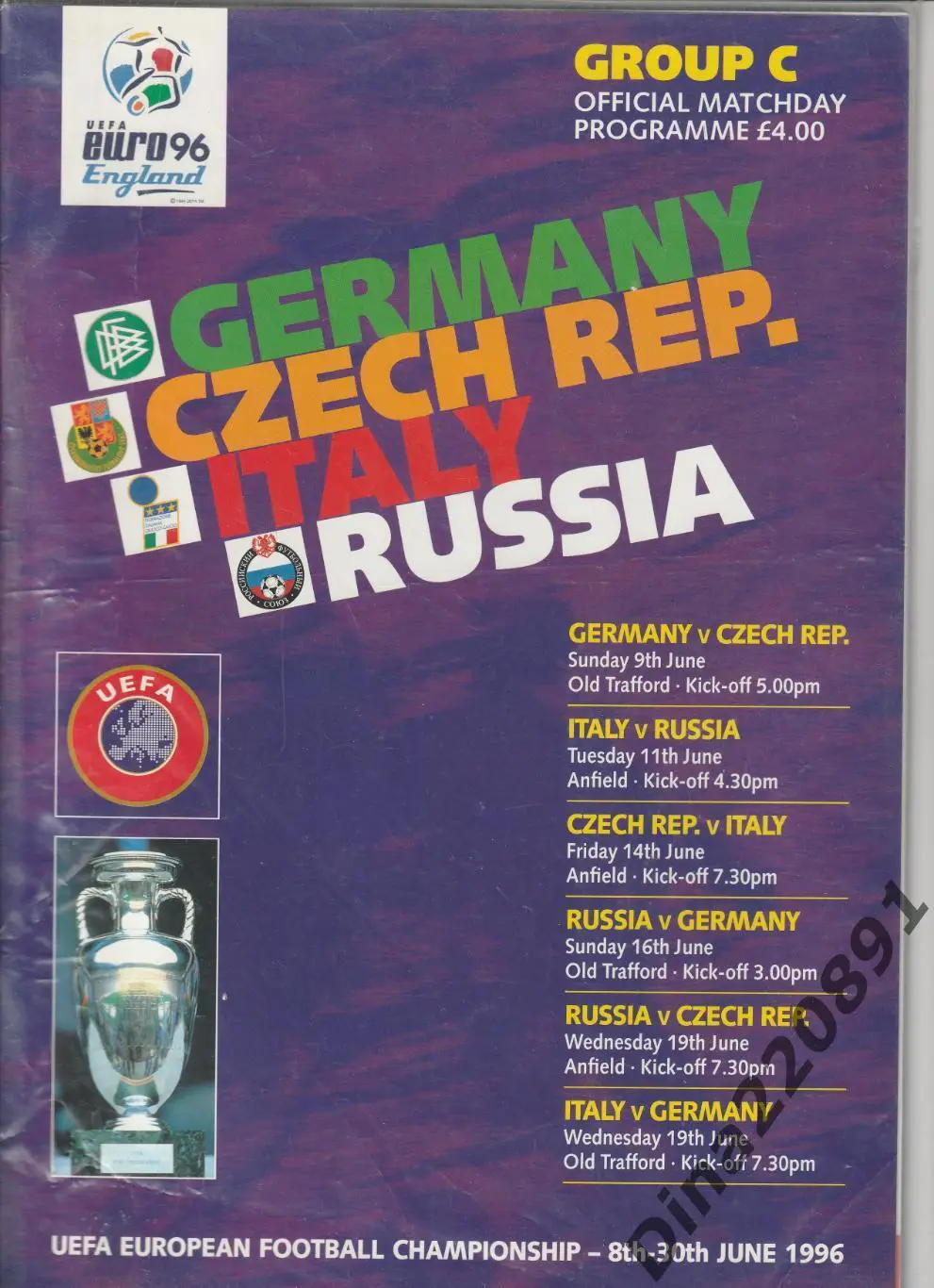 Чемпионат Европы Англия 1996 Группа С Россия Германия Чехия Италия