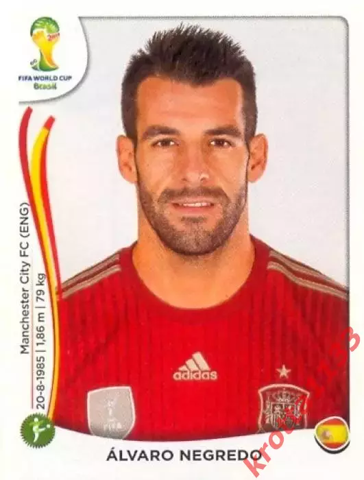 Наклейка #126 Alvaro Negredo для альбома PANINI Чемпионат Мира 2014