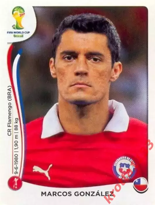 Наклейка #149 Marcos Gonzalez для альбома PANINI Чемпионат Мира 2014