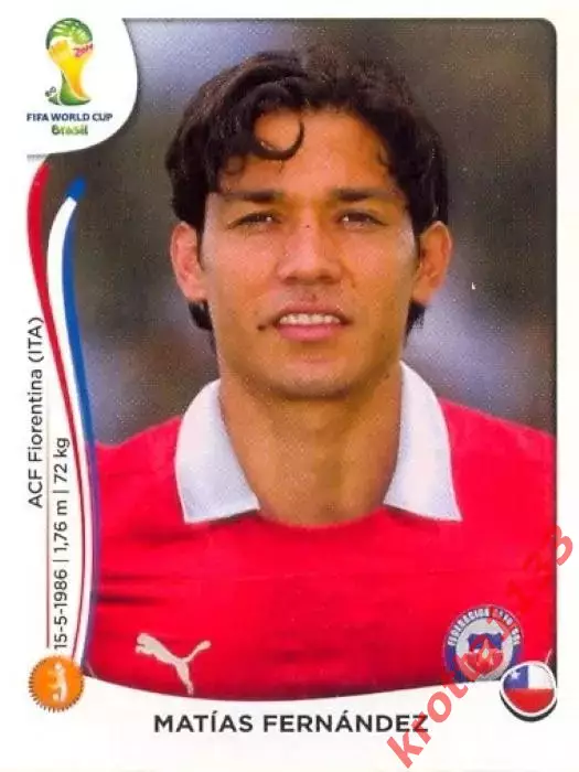 Наклейка #157 Matias Fernandez для альбома PANINI Чемпионат Мира 2014