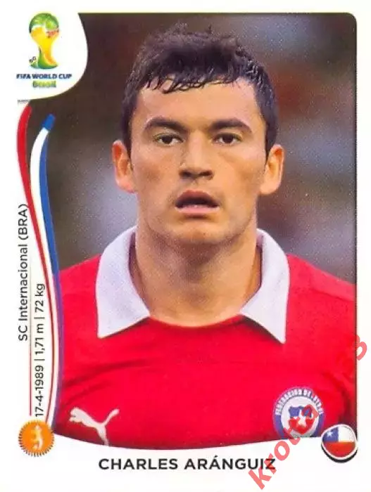 Наклейка #161 Charles Aranguiz для альбома PANINI Чемпионат Мира 2014