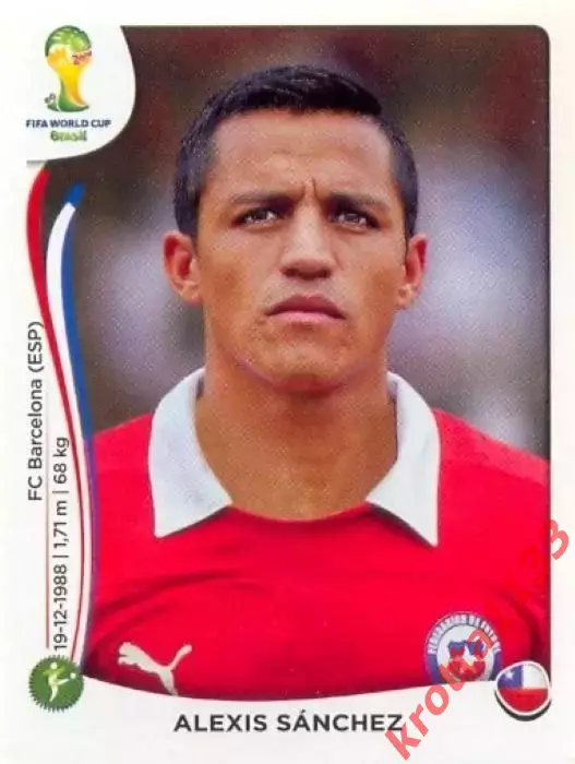 Наклейка #164 Alexis Sanchez для альбома PANINI Чемпионат Мира 2014