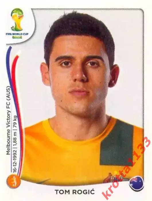 Наклейка #177 Tom Rogic для альбома PANINI Чемпионат Мира 2014