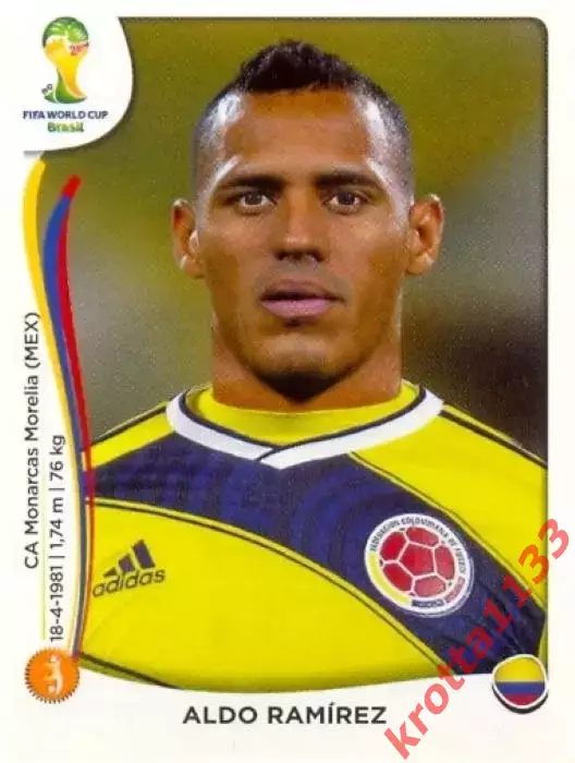 Наклейка #192 Aldo Ramirez для альбома PANINI Чемпионат Мира 2014