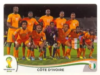 Наклейка #223 Cote d'Ivoire - Team для альбома PANINI Чемпионат Мира 2014