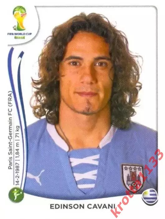 Наклейка #277 Edinson Cavani для альбома PANINI Чемпионат Мира 2014