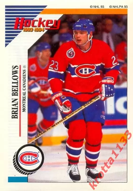 Наклейка #15 Brian Bellows Montreal Canadiens для альбома PANINI NHL 1993-1994