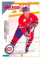 Наклейка #19 Guy Carbonneau Montreal Canadiens для альбома PANINI NHL 1993-1994