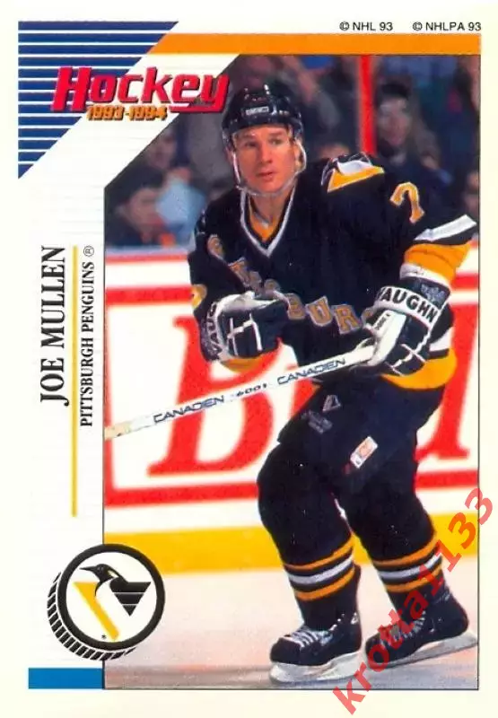 Наклейка #83 Joe Mullen Pittsburgh Penguins для альбома PANINI NHL 1993-1994